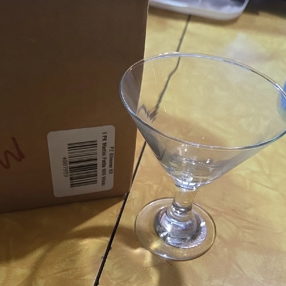 #6 Pink Zebra Clear Glass Martini Glass